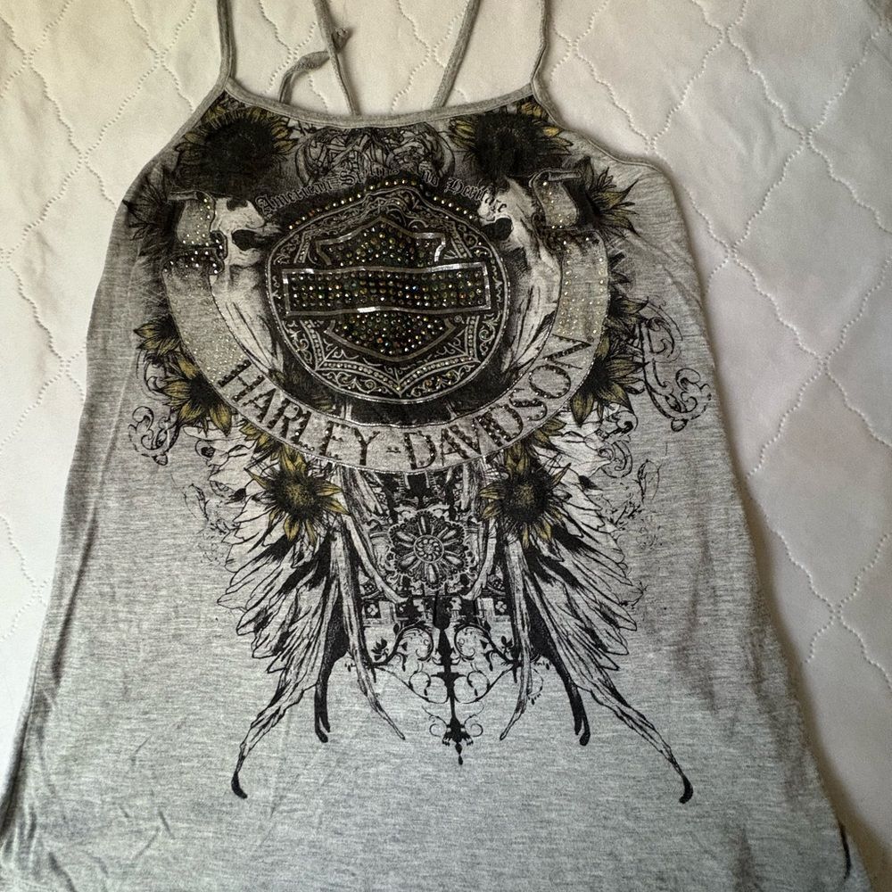 Harley-Davidson Gray Embellished Women's Camisole